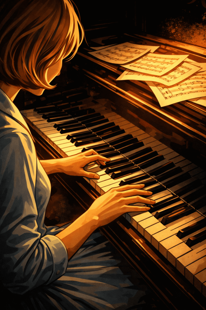 order of chaos, romanzo contemporaneo, narrativa romantica, scrittura creativa, storia d'amore, musica e emozioni, pianoforte, incontri che cambiano la vita, atmosfera anni 70, storytelling, blog letterario, narrativa d'autore, amore e destino, crescita emotiva, emozioni profonde, introspezione, personaggi femminili, dialoghi interiori, ricordi, primi incontri, momenti che restano, scrittura poetica, estetica cinematografica, racconto sentimentale